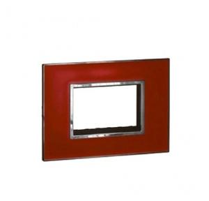 Legrand Arteor Mirror Red Cover Plate With Frame, 2 M, 5763 16